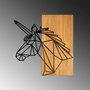Wallity MA-292 Accesorio de Pared de Madera y Metal Nogal y Negro